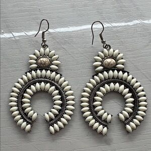 Elegant Cream Beaded Earrings